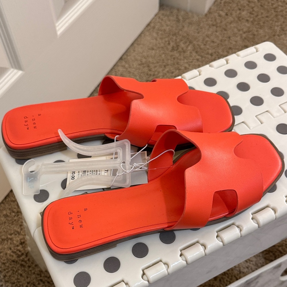 a new day Bright Orange Slide Sandals - Picture 3 of 4